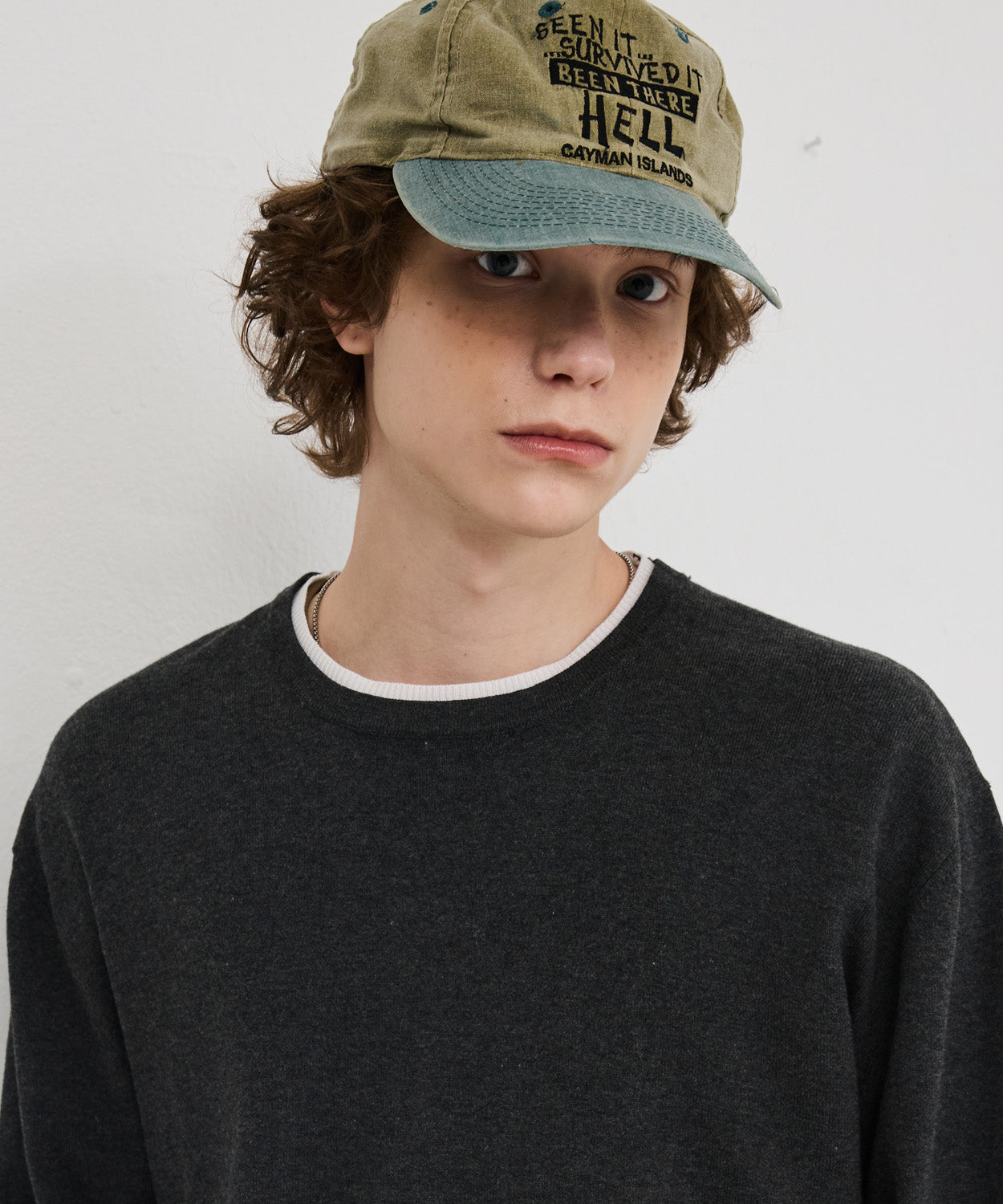 Soft Layer Round Knit [Charcoal]