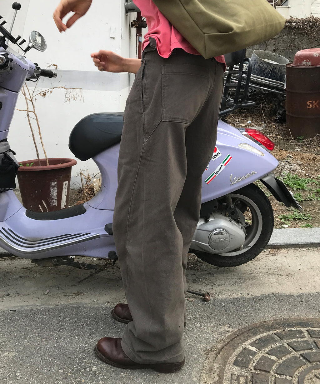 Curved Bijou Washed Pants [Charcoal]