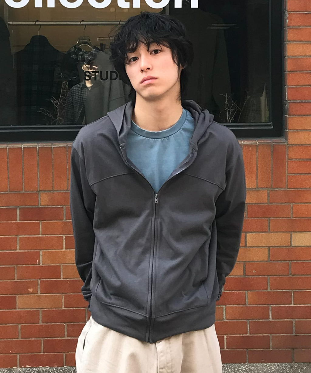 Slim Fit Hoodie Zip-Up [Charcoal]