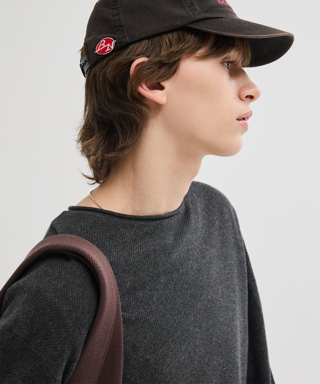 Cut-Off Texture Knit [Charcoal]