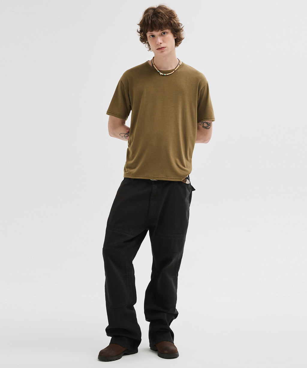 Side Zipper Garment Dyed Cargo Pants [Charcoal]