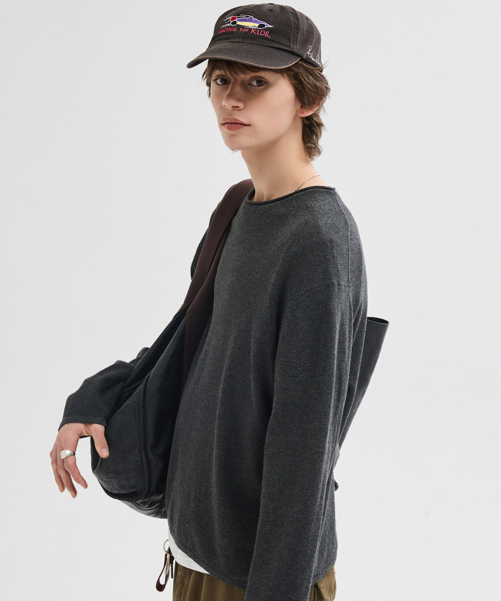 Cut-Off Texture Knit [Charcoal]