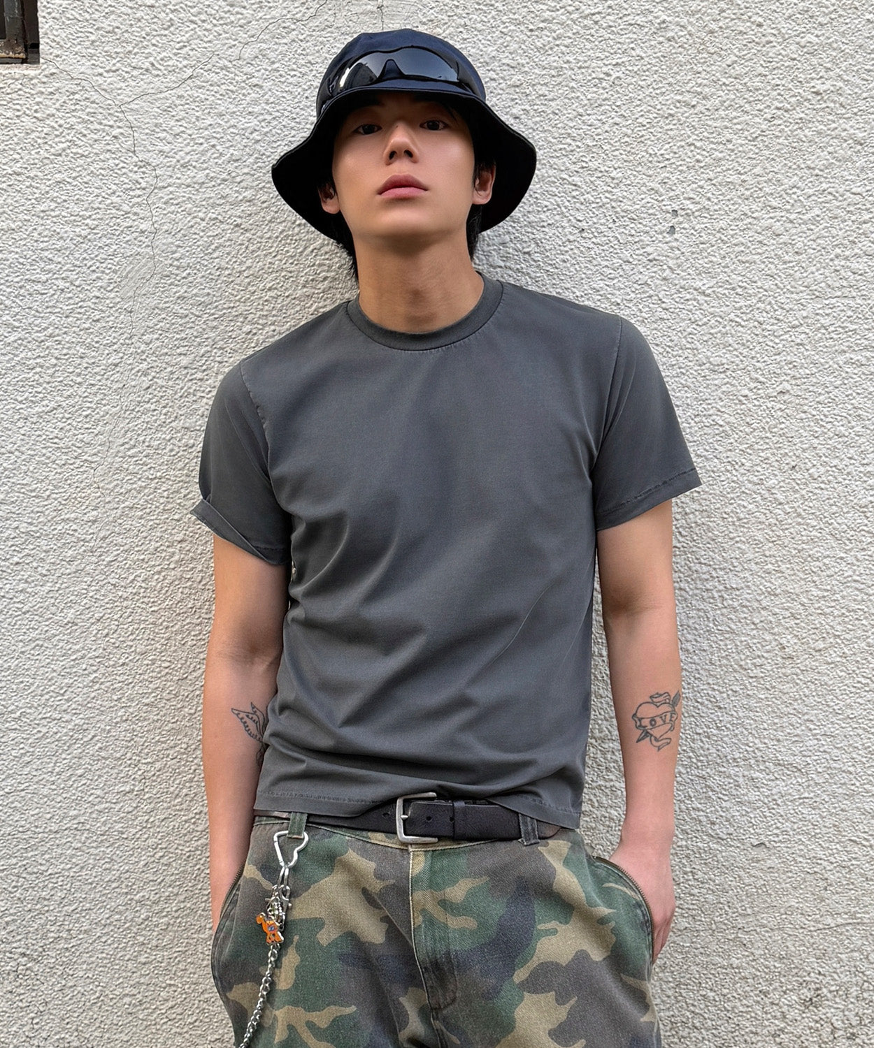90s Vintage Fit Pigment T-Shirt [Charcoal]