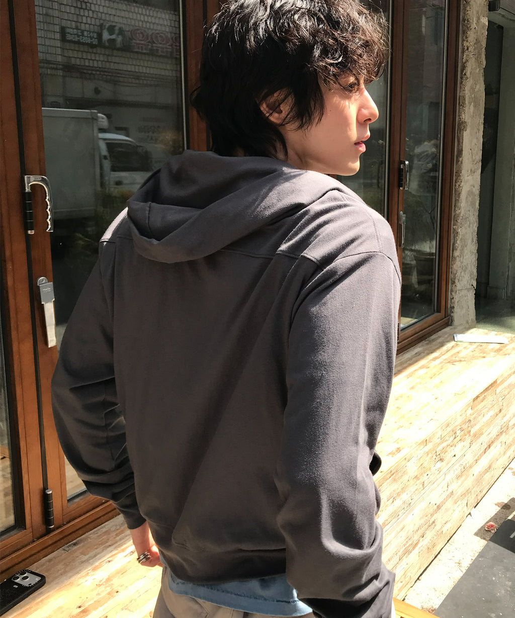 Slim Fit Hoodie Zip-Up [Charcoal]