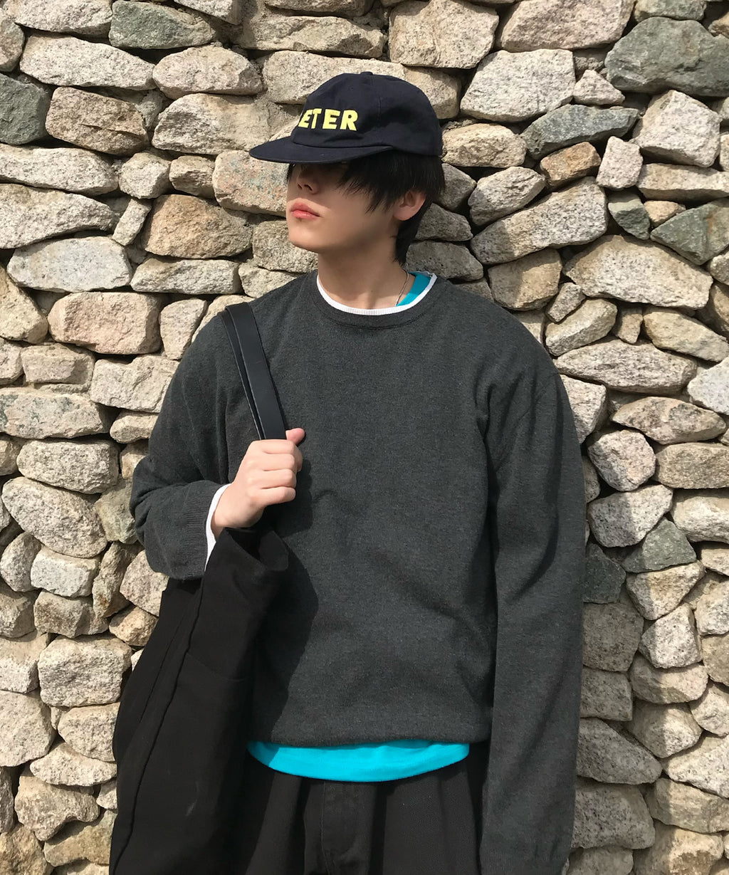 Soft Layer Round Knit [Charcoal]