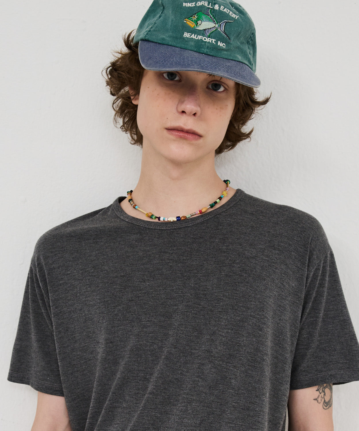 Soft U-Neck Inner T-Shirt [Charcoal]