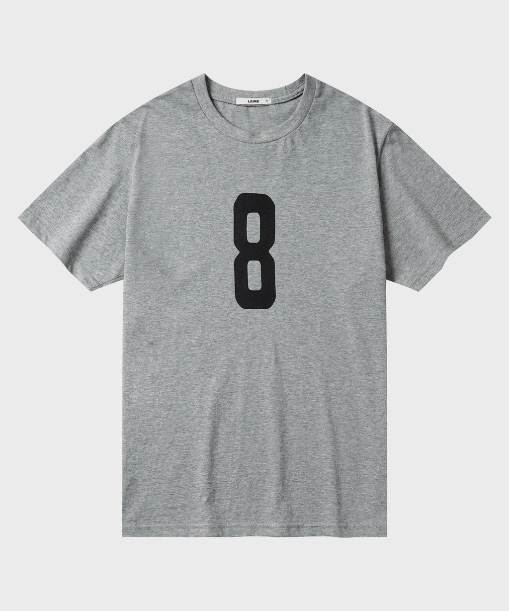 Vintage Number Print T-Shirt [Gray]
