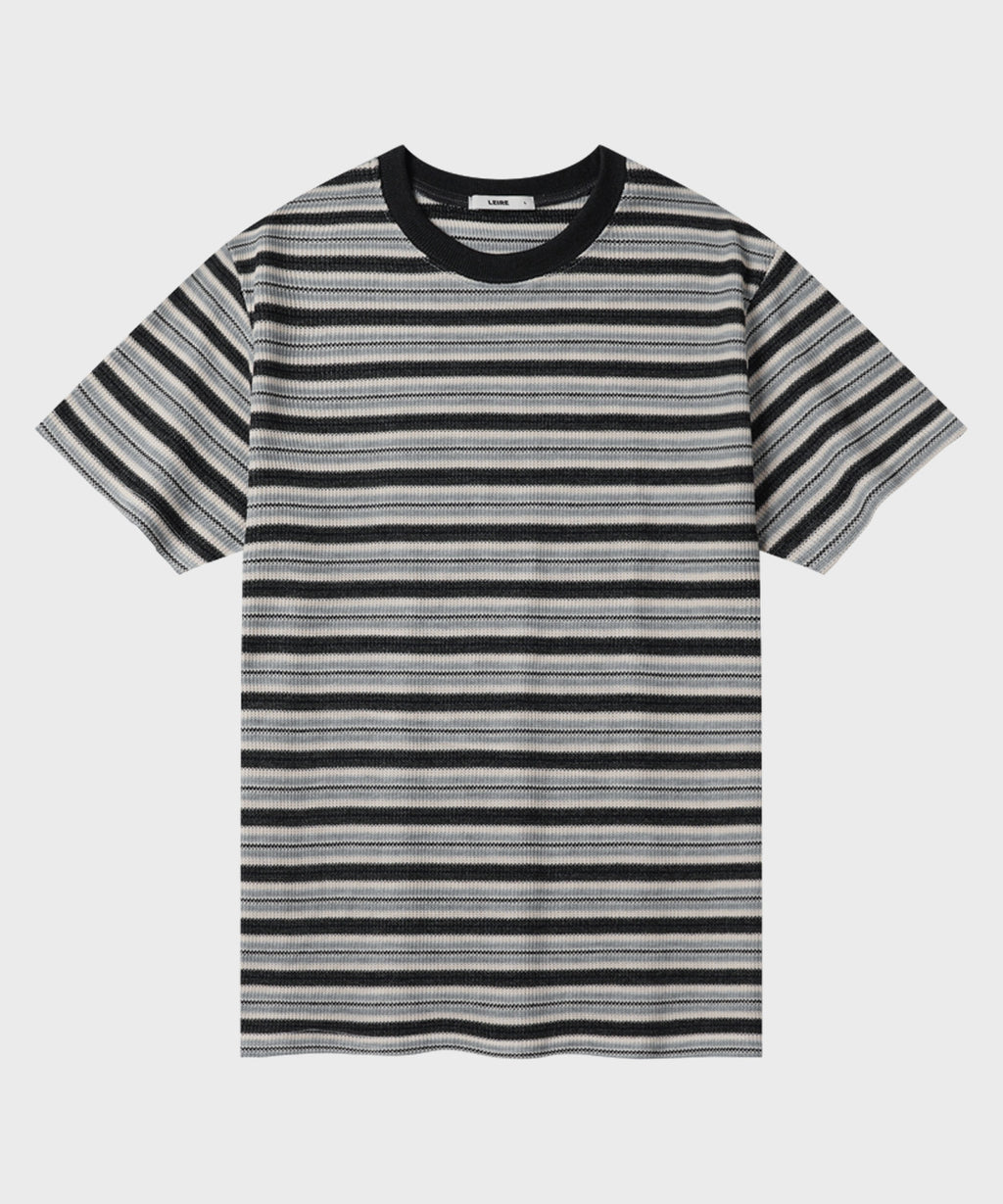 Summer Stripe Short Sleeve T-Shirt [Gray]