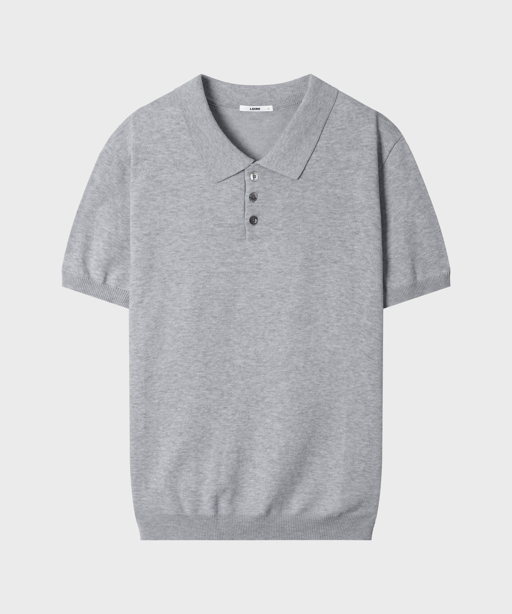 Muscle Fit Collar Short Sleeve Knit [Gray]