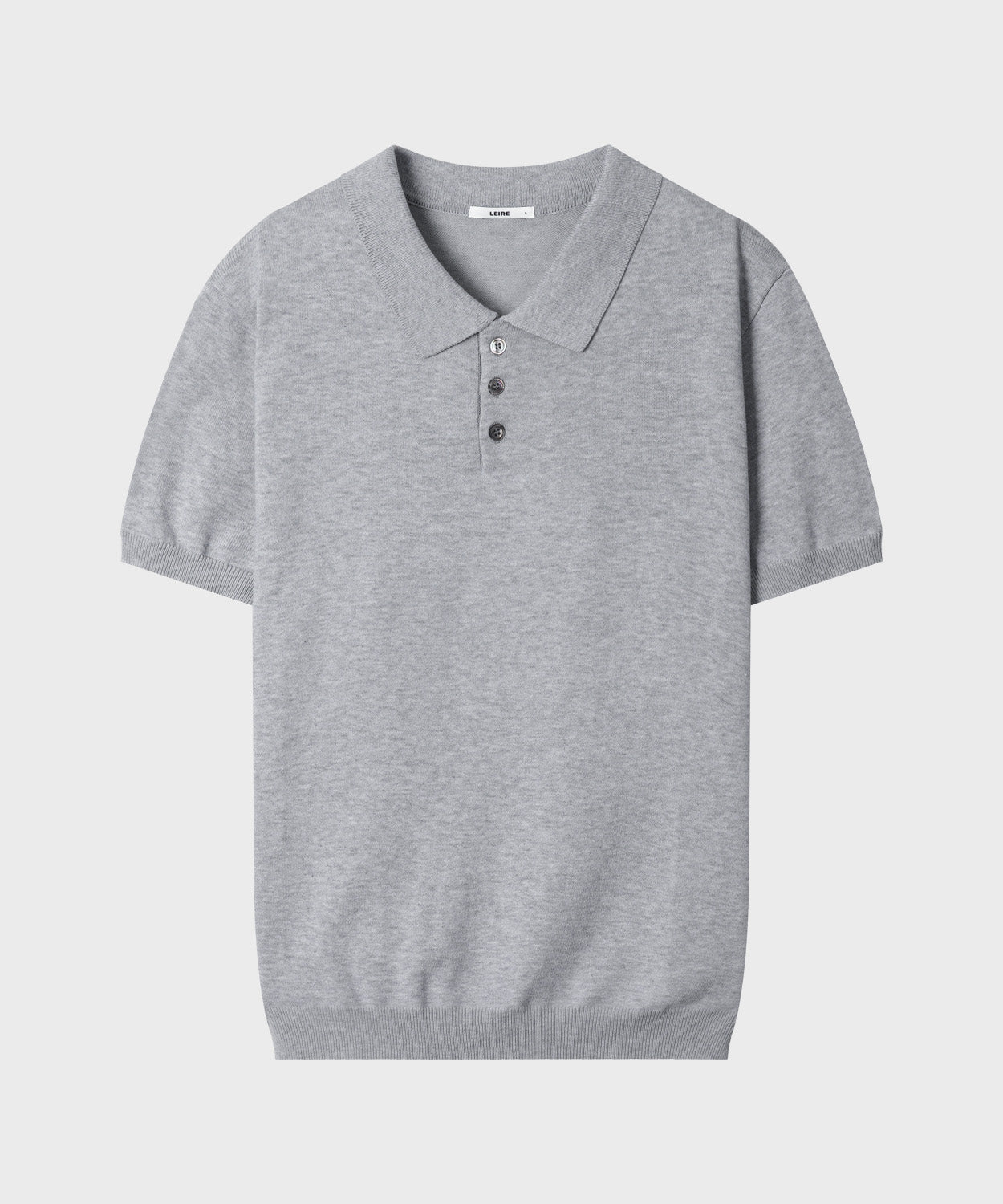 Muscle Fit Collar Short Sleeve Knit [Gray]