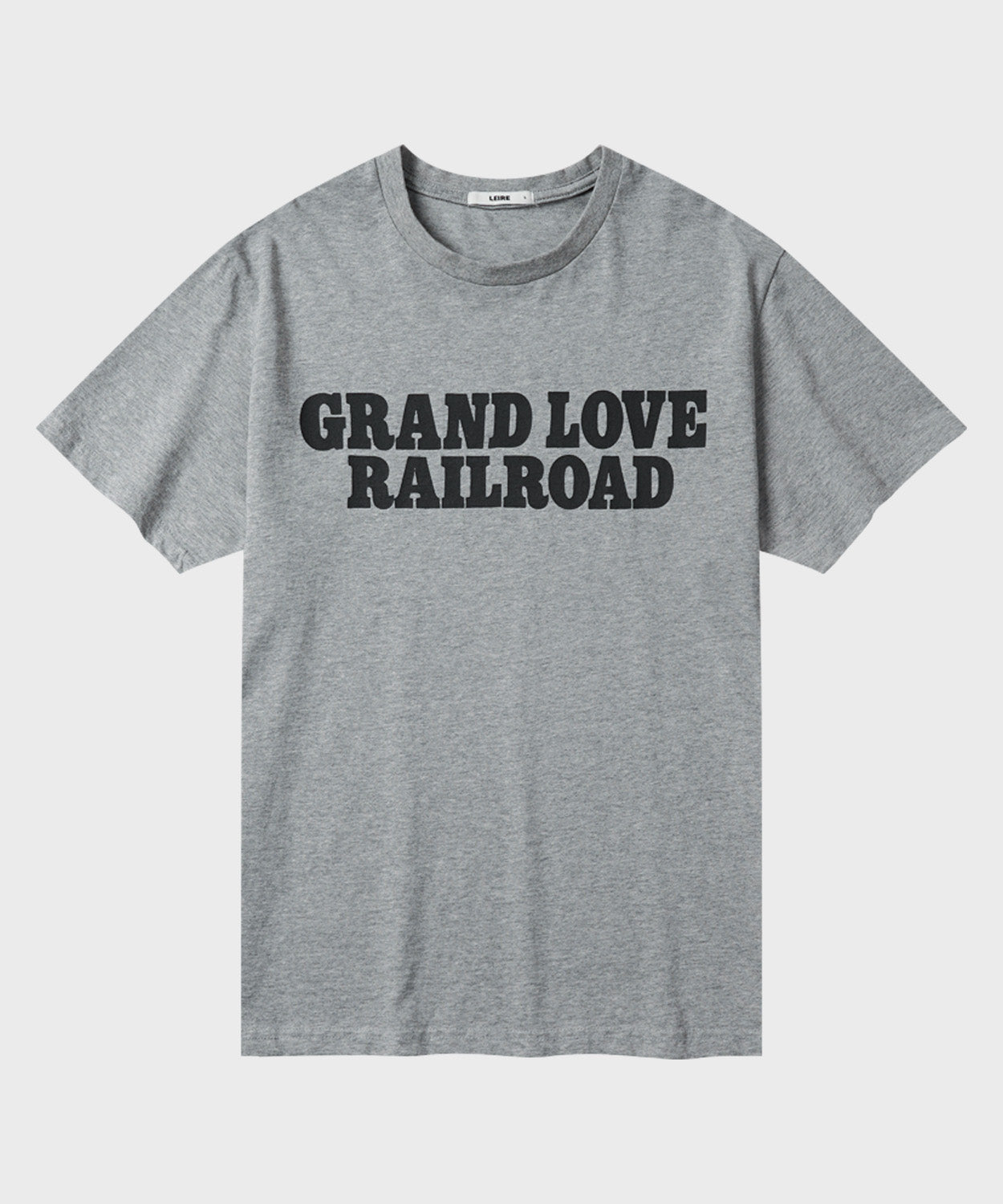 Vintage Lettering Print T-Shirt [Gray]