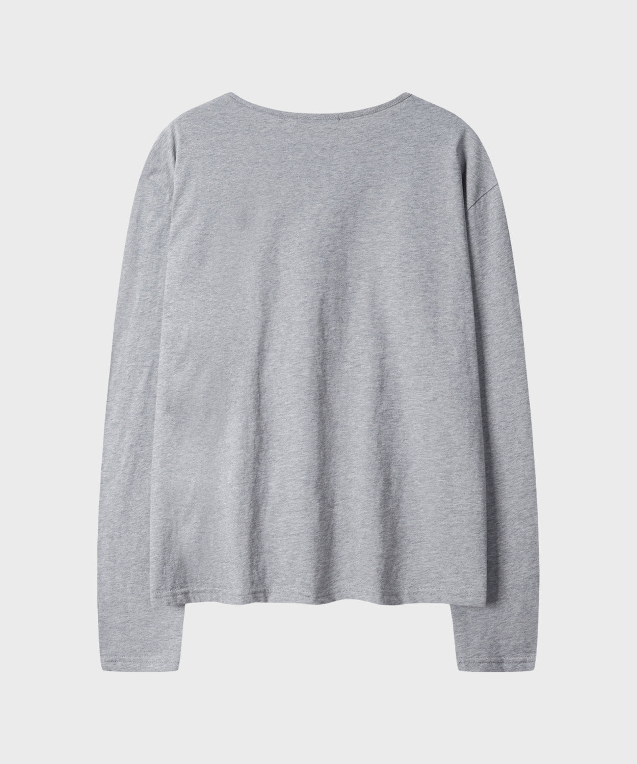 Diagonal Henley Neck Long Sleeve T-Shirt [Gray]
