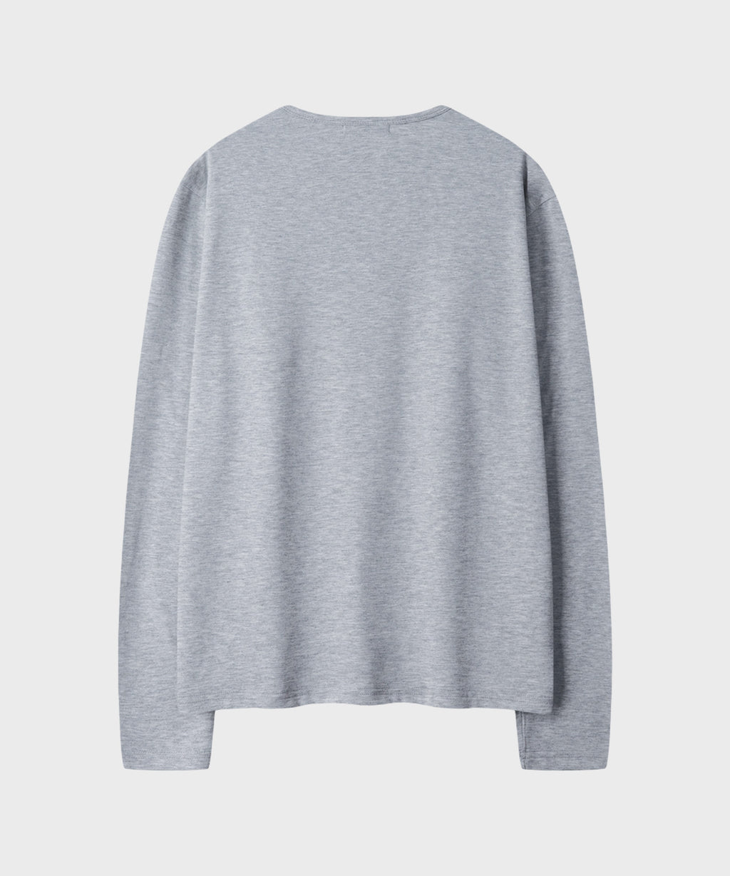 Soft Round Long Sleeve T-Shirt [Gray]