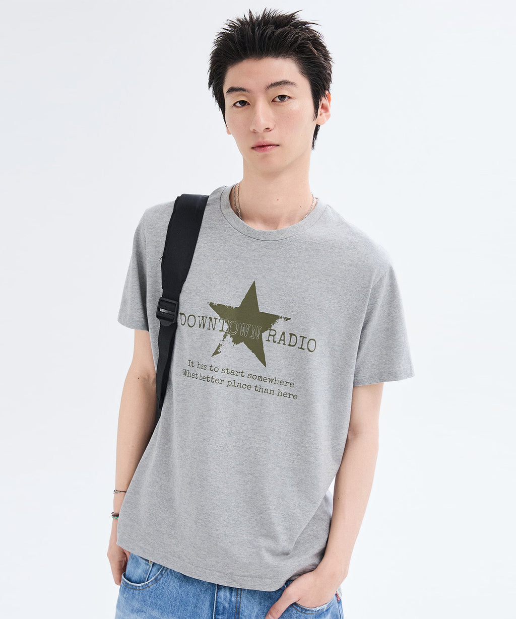 Vintage Star Graphic T-Shirt [Gray]