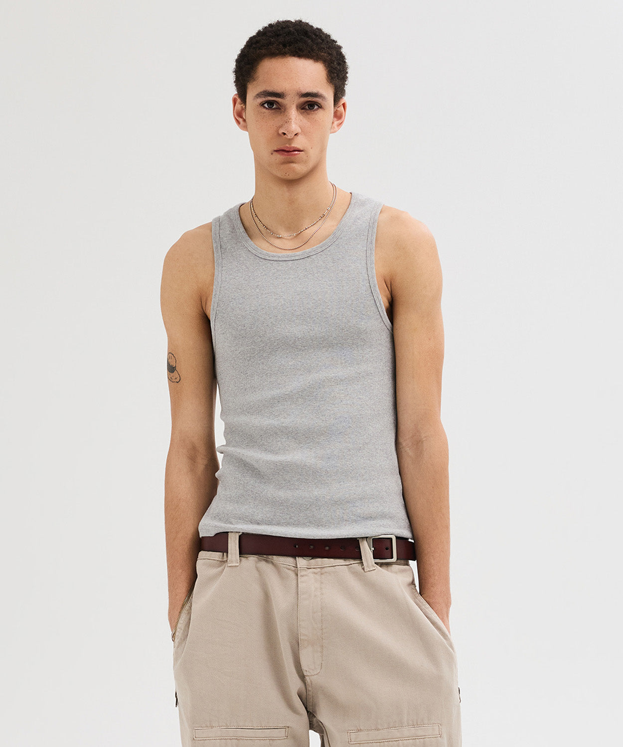 Essential Ribbed Sleeveless [Gray]