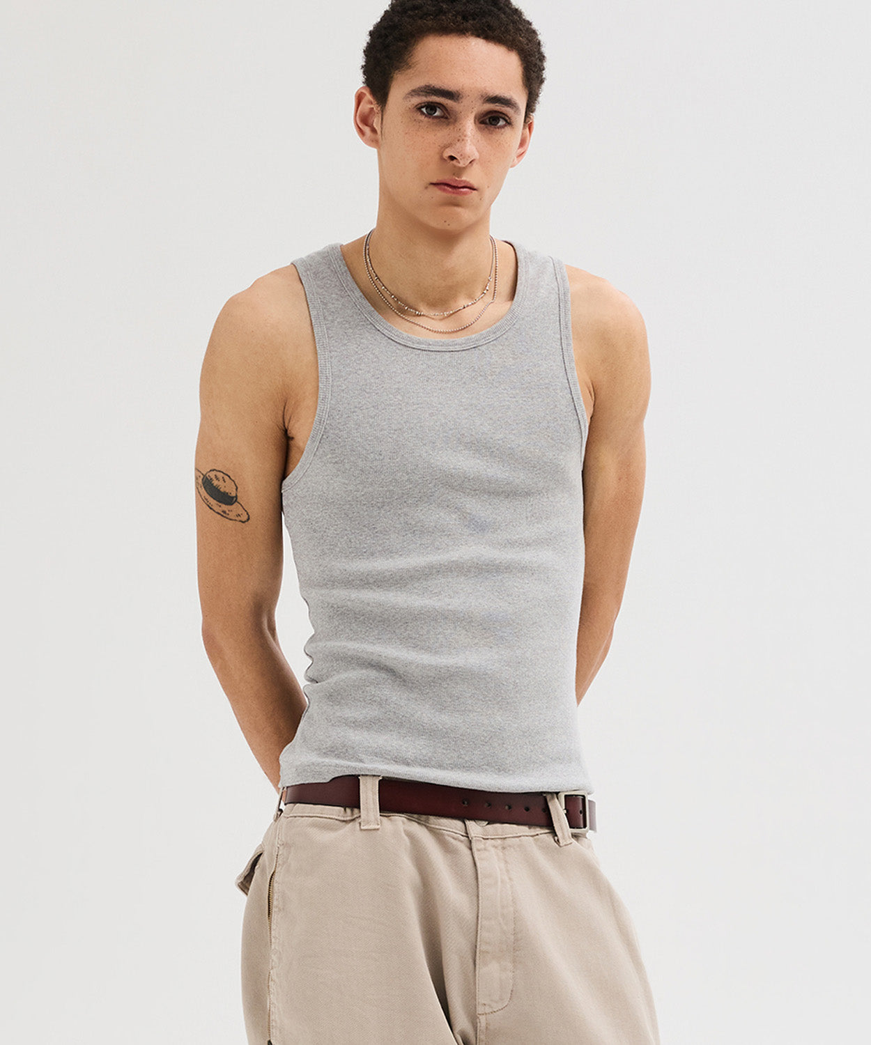 Essential Ribbed Sleeveless [Gray]