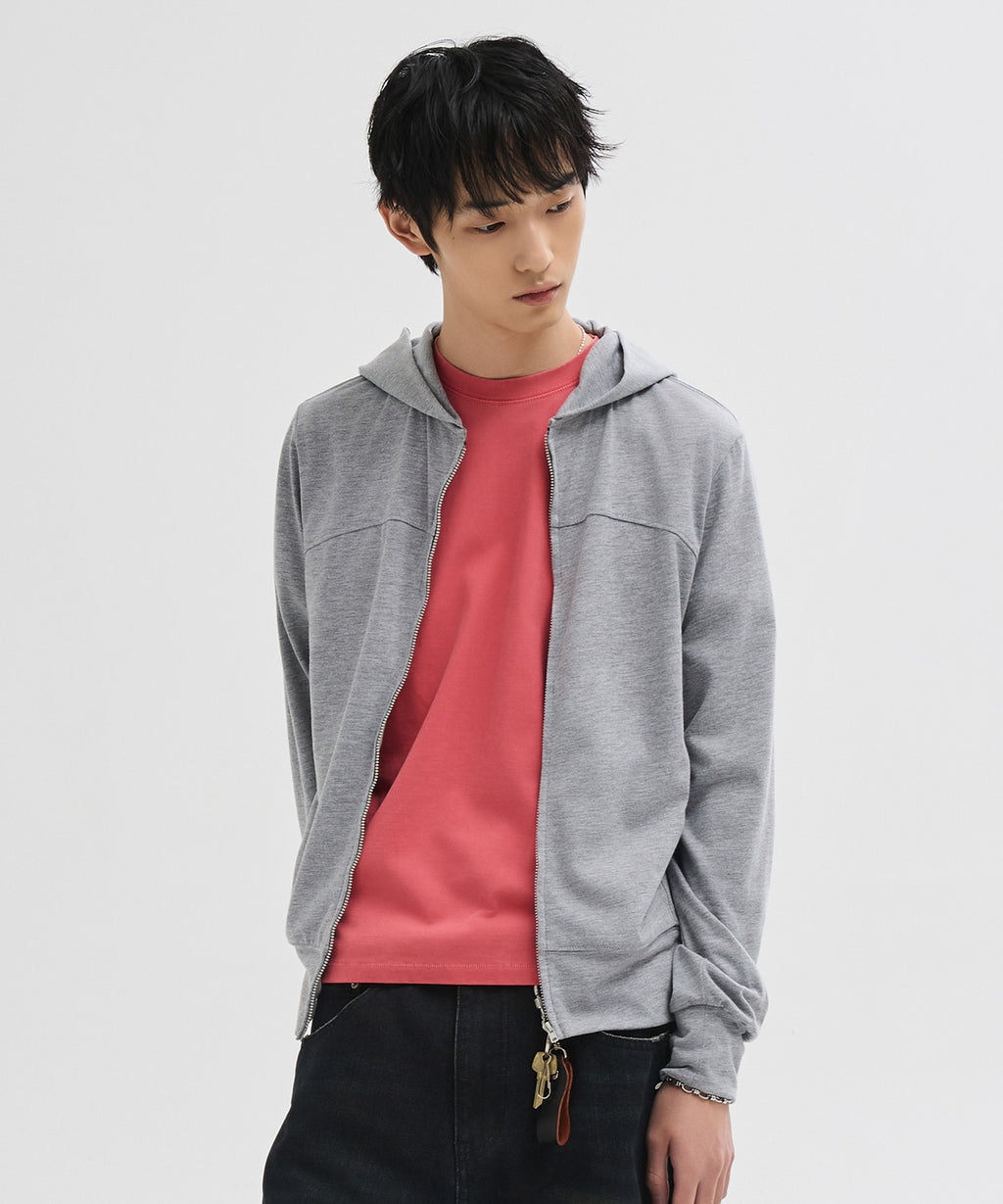 Slim Fit Hoodie Zip-Up [Grey]