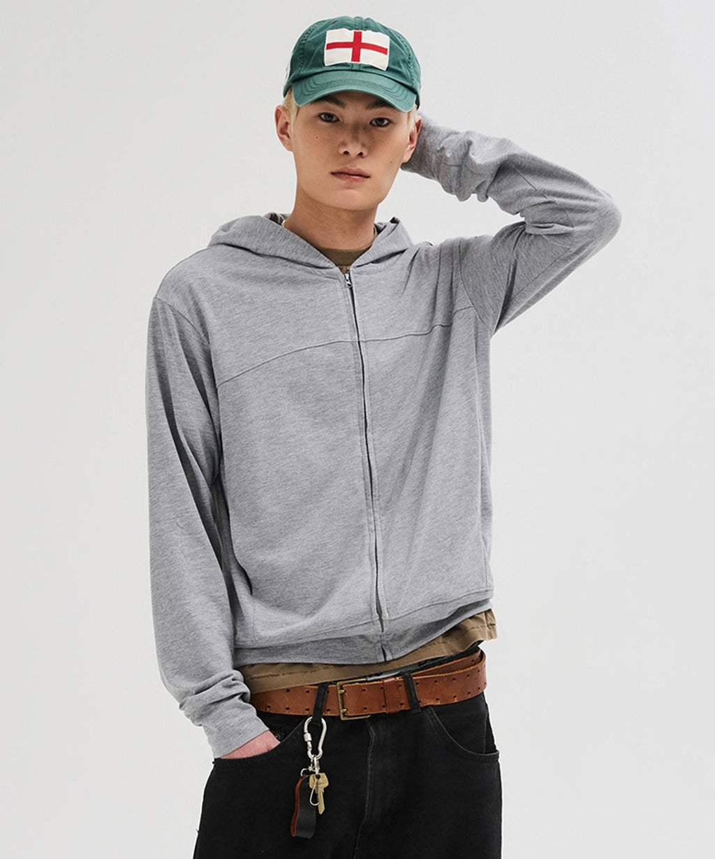 Slim Fit Hoodie Zip-Up [Grey]