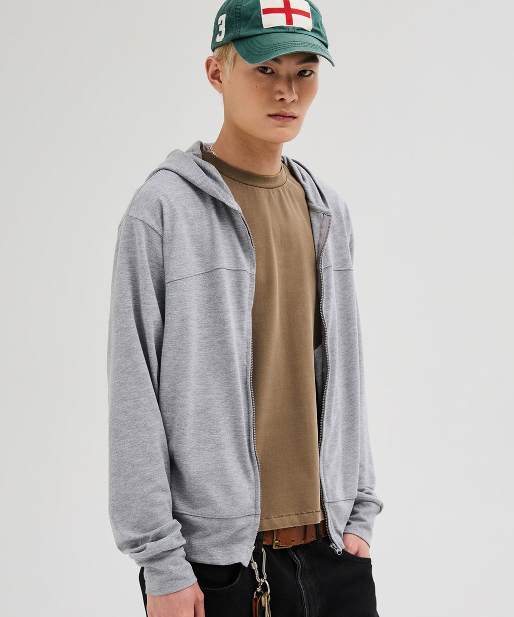 Slim Fit Hoodie Zip-Up [Grey]