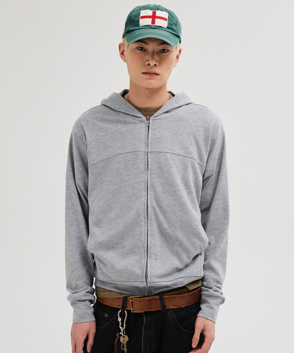Slim Fit Hoodie Zip-Up [Grey]