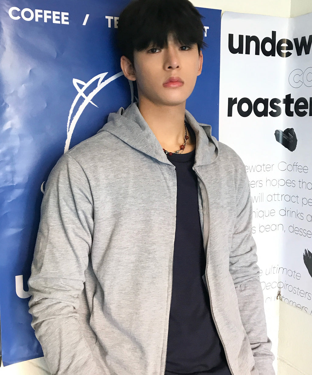 Slim Fit Hoodie Zip-Up [Grey]