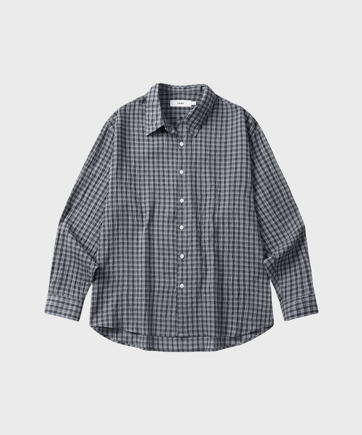 Essential Seersucker Check Shirt [Grey]