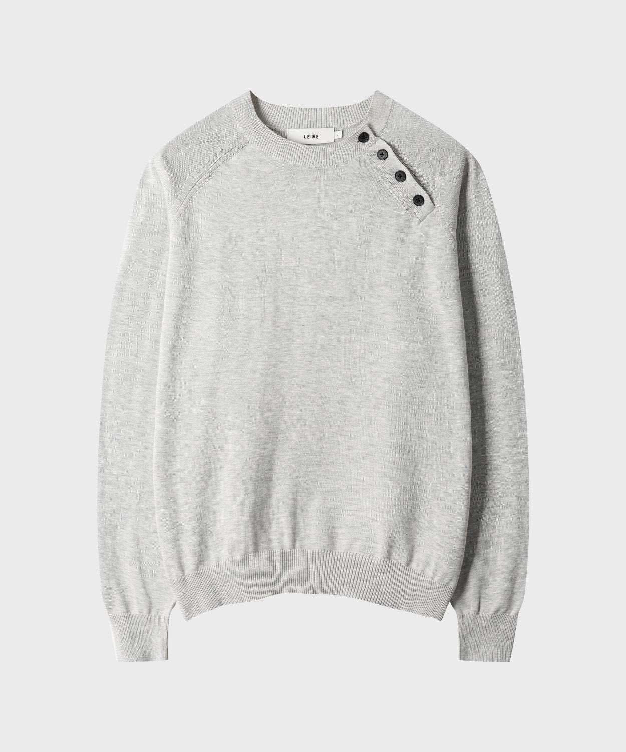 Diagonal Henley Neck Crop Knit [Grey]
