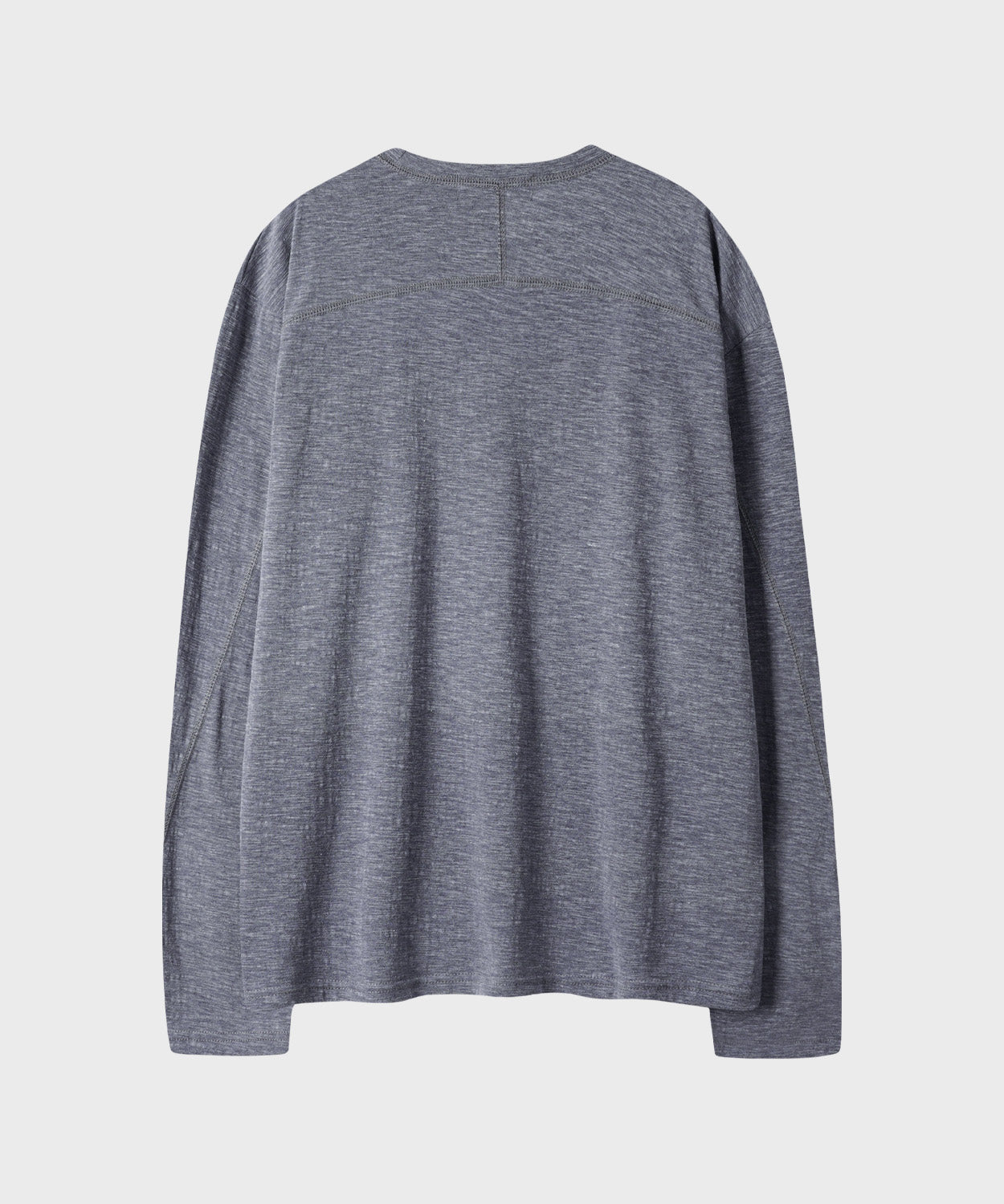 Slub Back Line Long Sleeve T-Shirt [Grey]