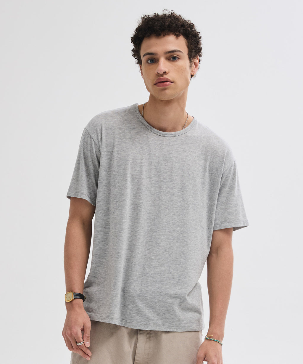 Soft U-Neck Inner T-Shirt [Grey]