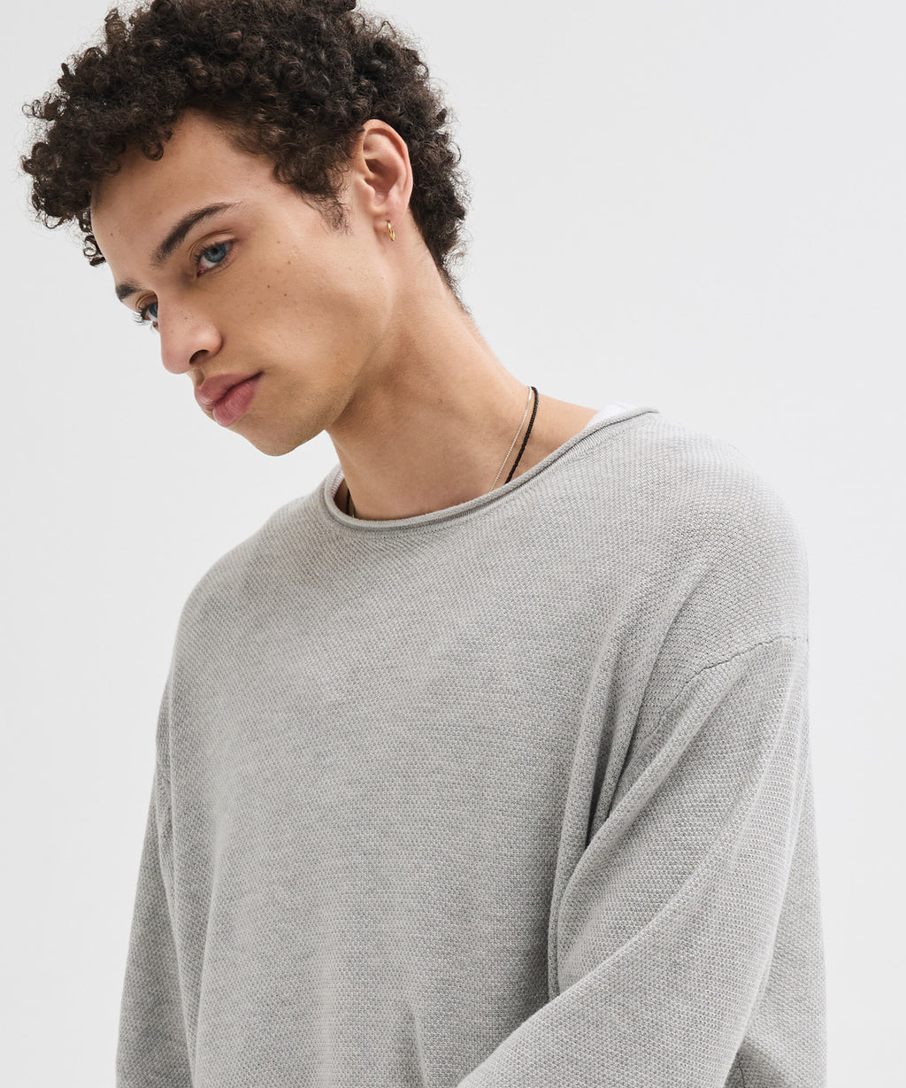 Cut-Off Texture Knit [Grey]