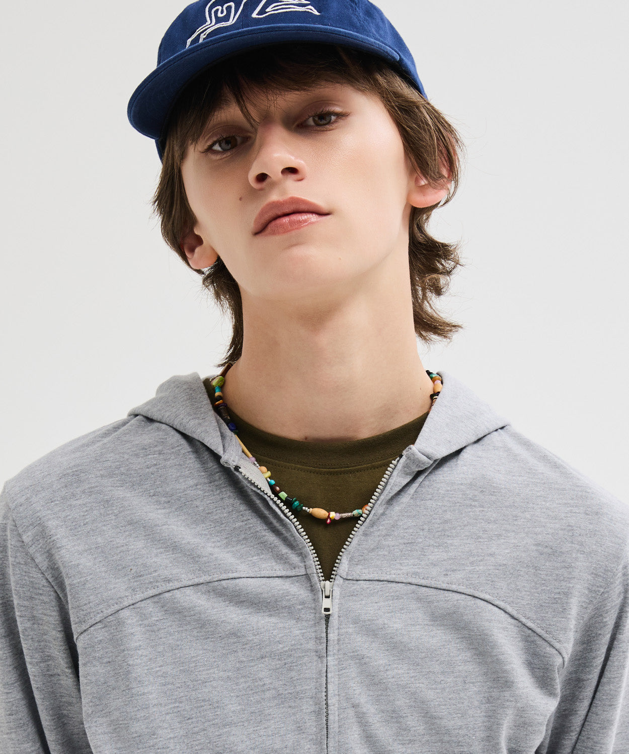 Slim Fit Hoodie Zip-Up [Grey]