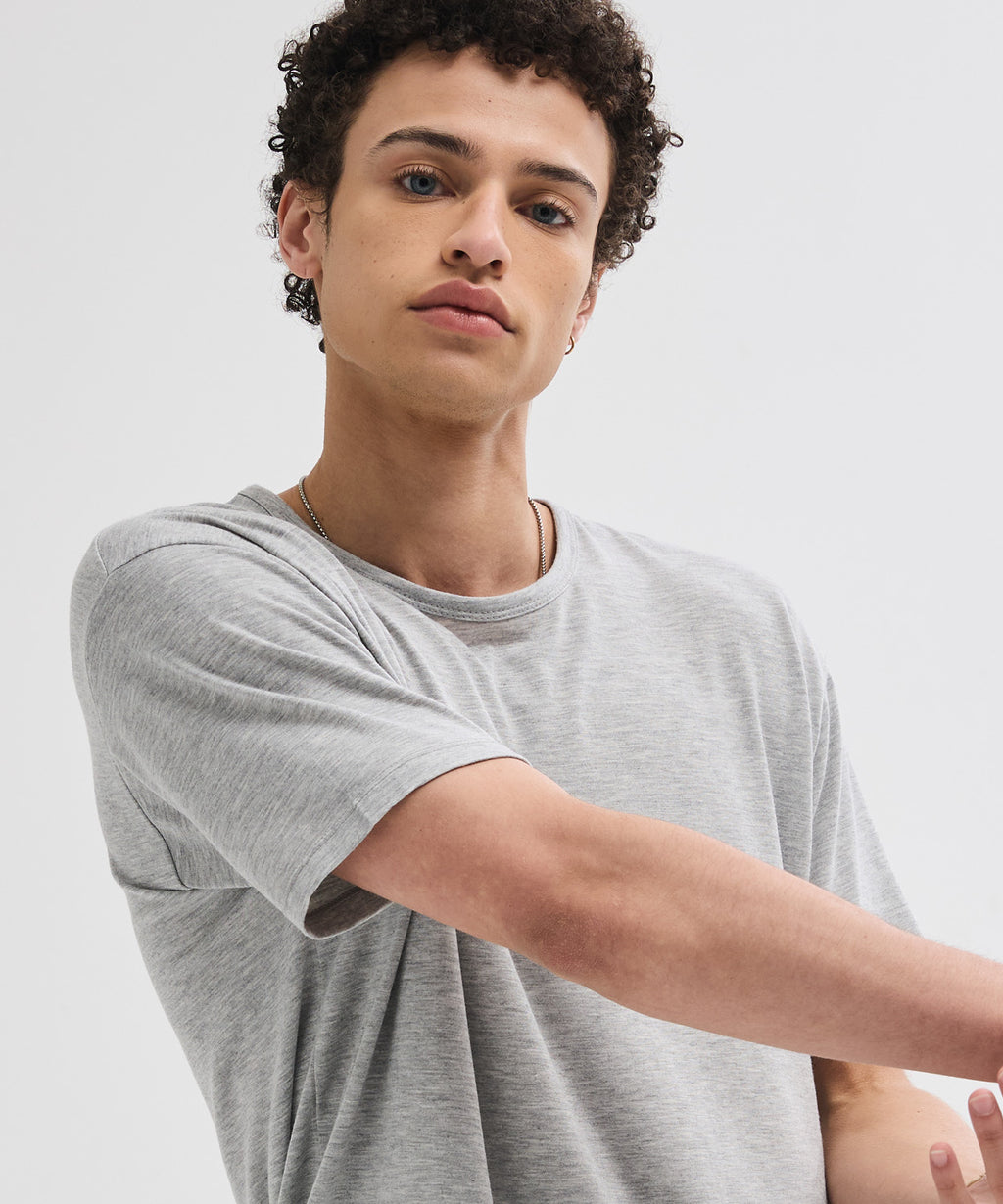Soft U-Neck Inner T-Shirt [Grey]