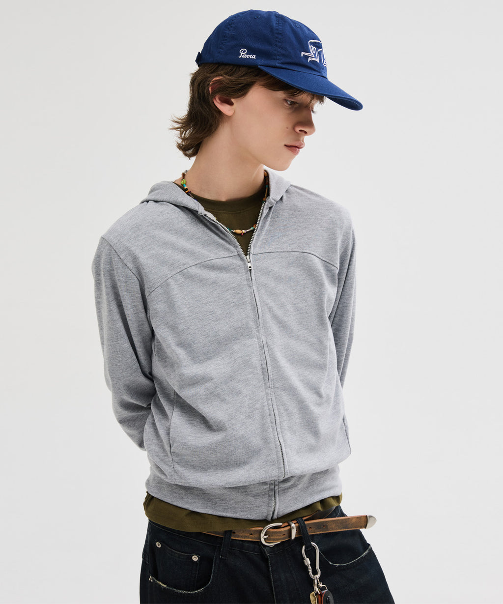 Slim Fit Hoodie Zip-Up [Grey]