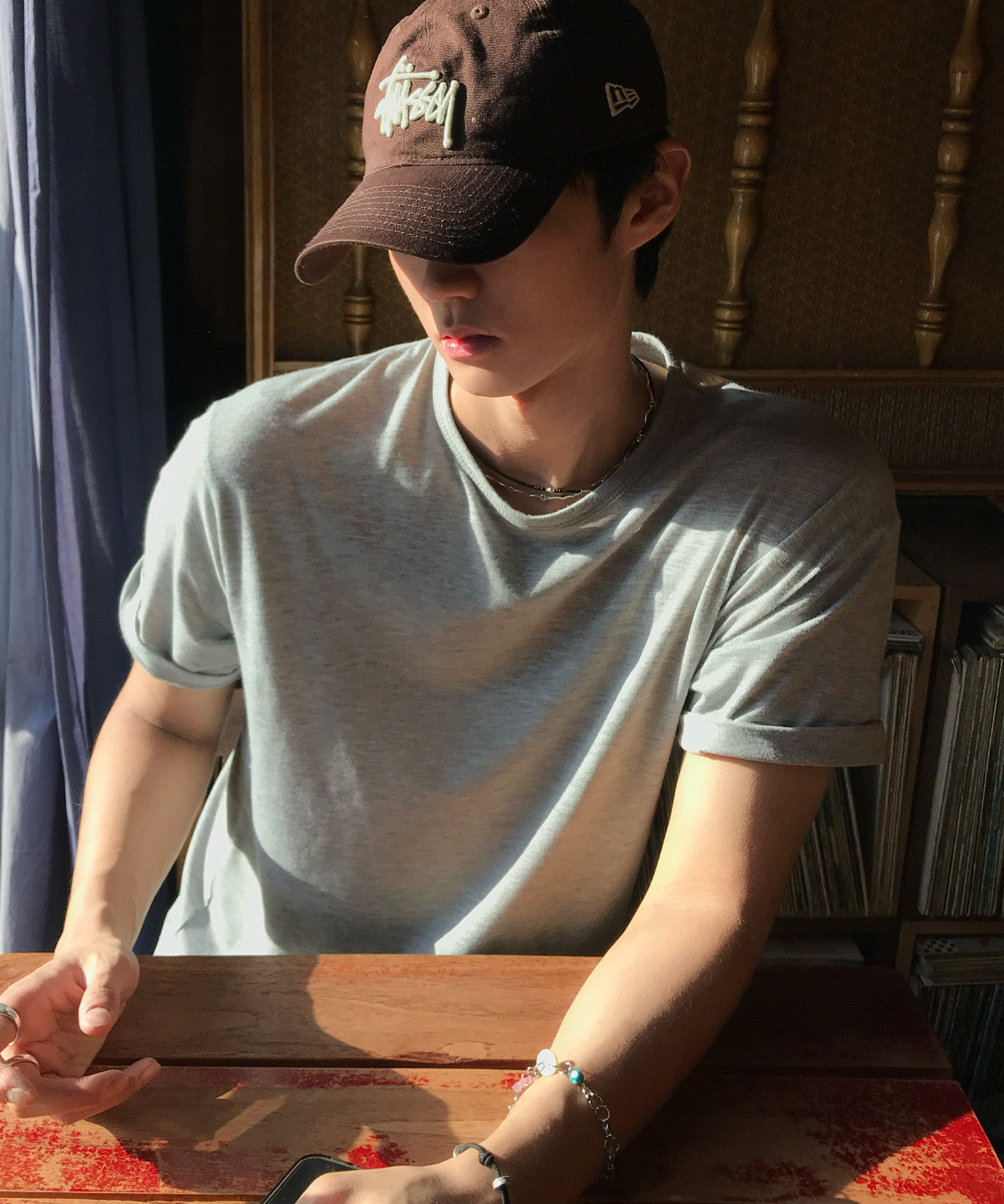 Soft U-Neck Inner T-Shirt [Grey]