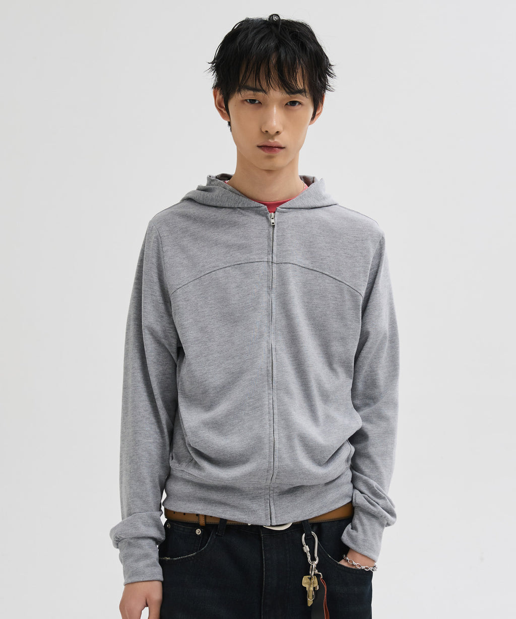 Slim Fit Hoodie Zip-Up [Grey]