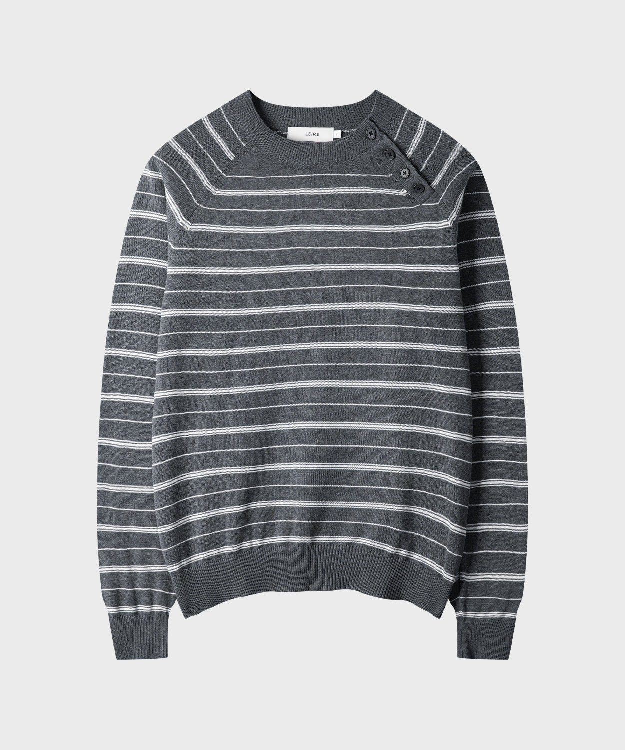 Diagonal Henley Neck Crop Knit [Grey ST]
