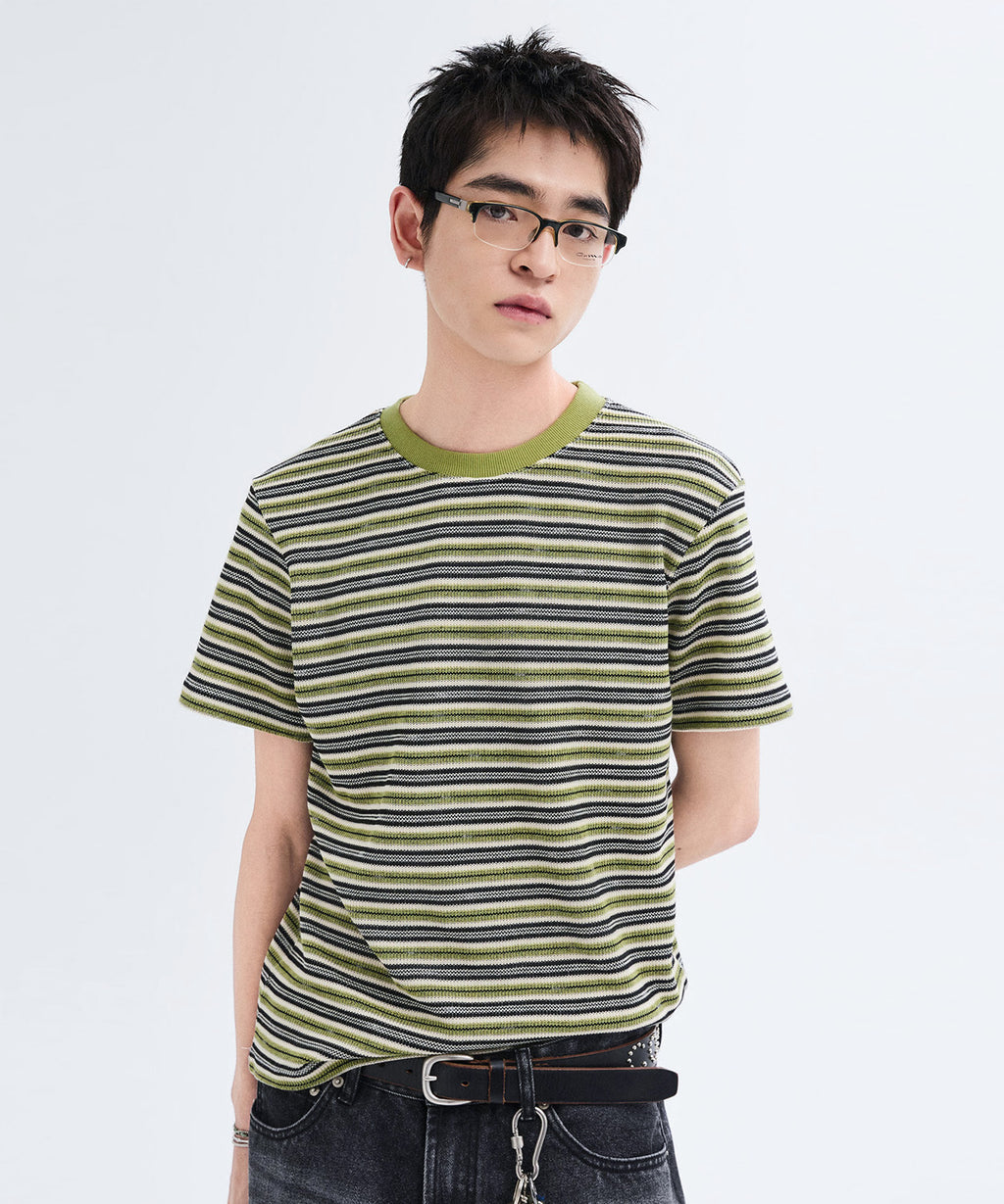 Summer Stripe Short Sleeve T-Shirt [Green]