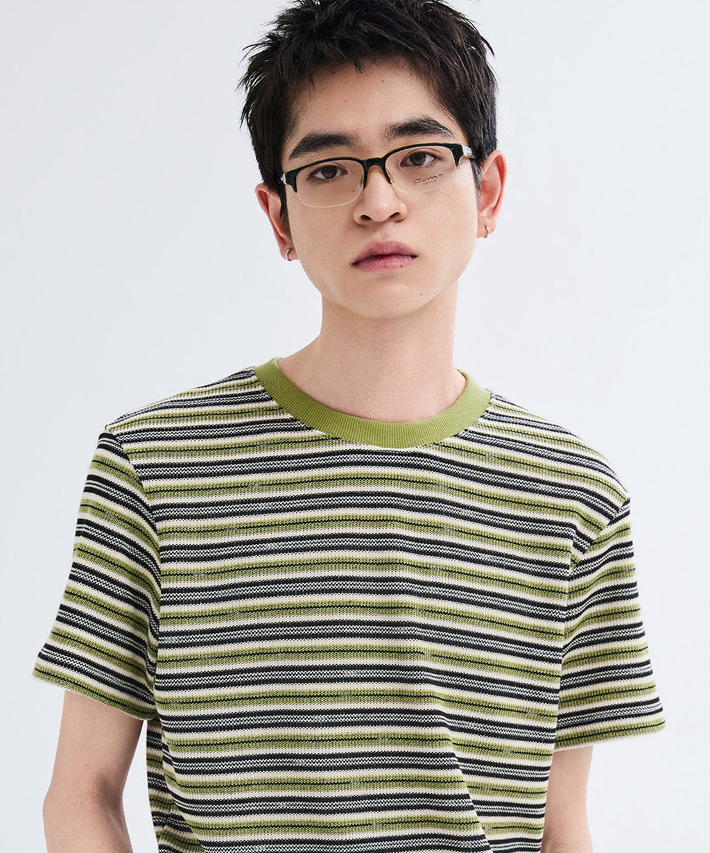 Summer Stripe Short Sleeve T-Shirt [Green]