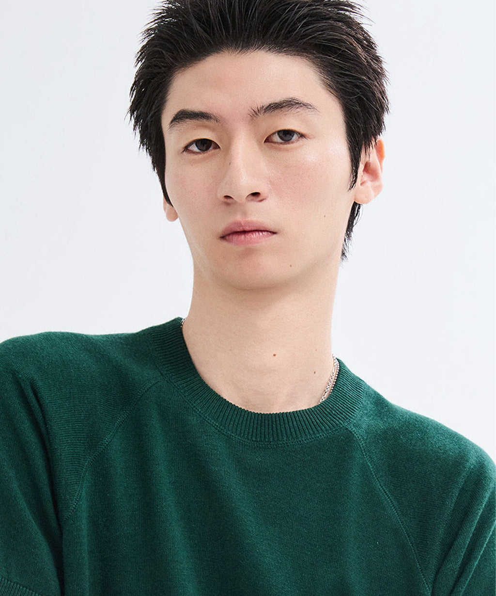 Vintage Fit Raglan Short Sleeve Knit [Green]