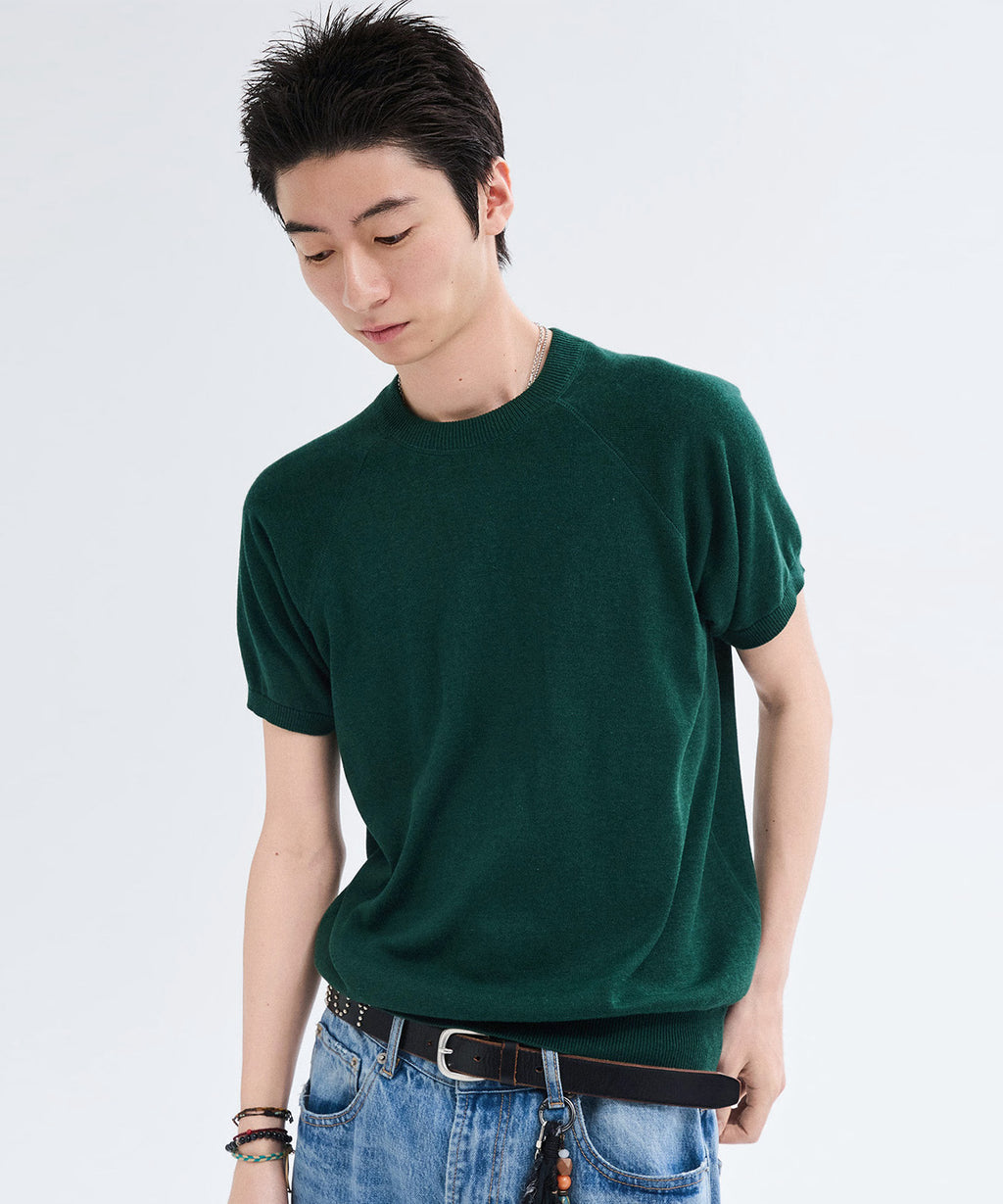 Vintage Fit Raglan Short Sleeve Knit [Green]