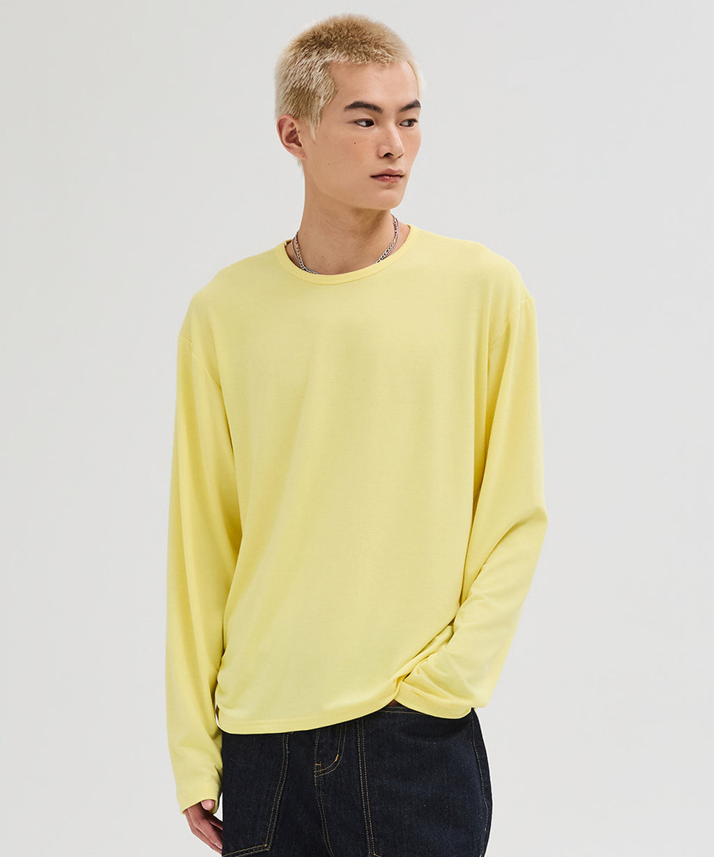 Soft Round Long Sleeve T-Shirt [Lemon]