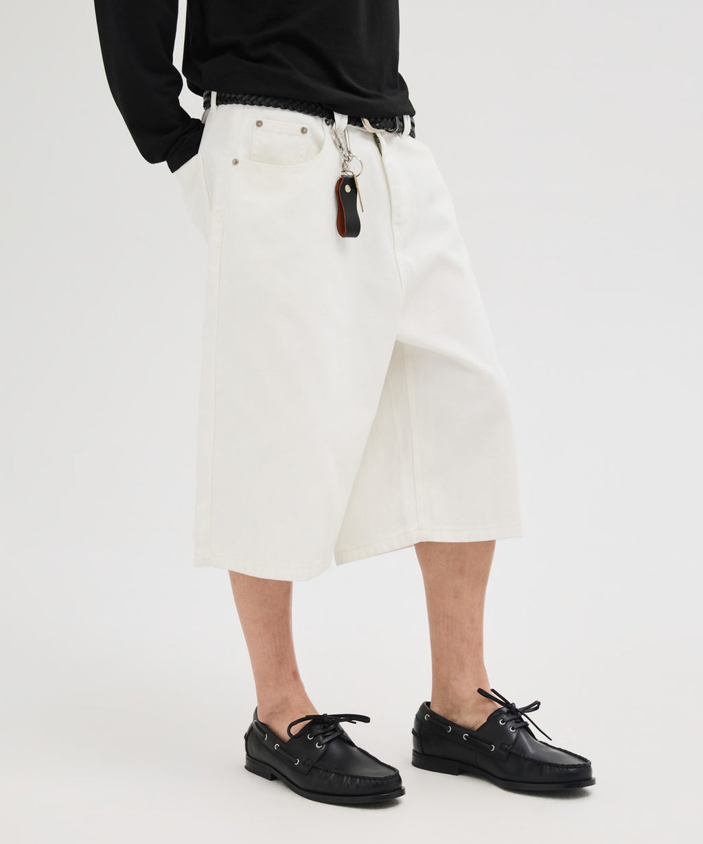 Everyday Bermuda Denim Shorts [Ivory]