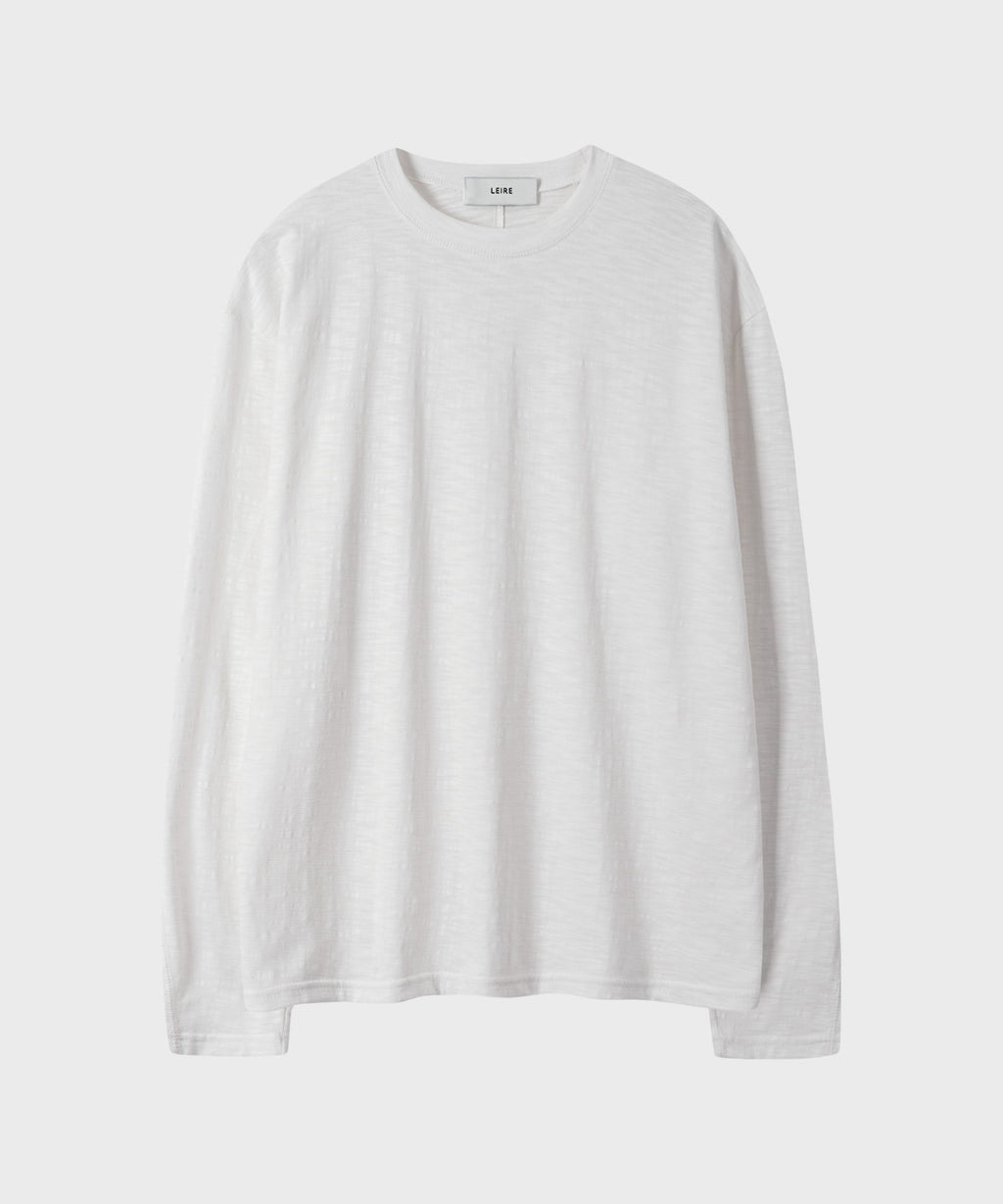 Slub Back Line Long Sleeve T-Shirt [Ivory]