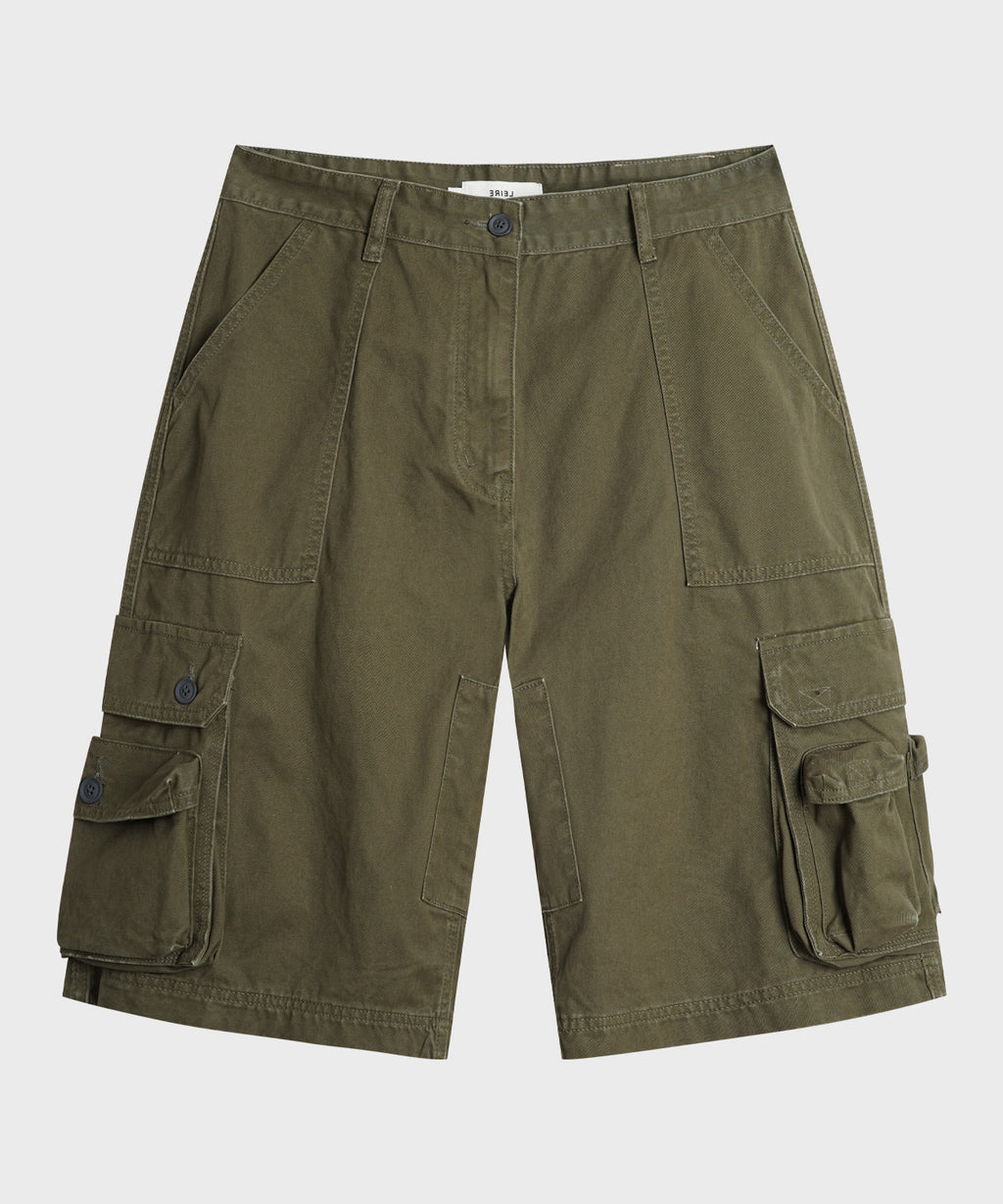 Cargo Pocket Washed Bermuda Shorts [Khaki]