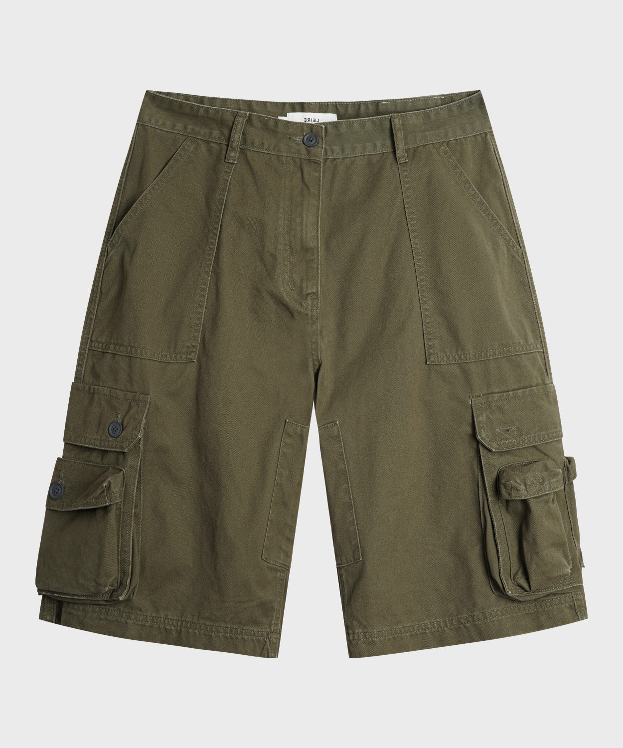 Cargo Pocket Washed Bermuda Shorts [Khaki]