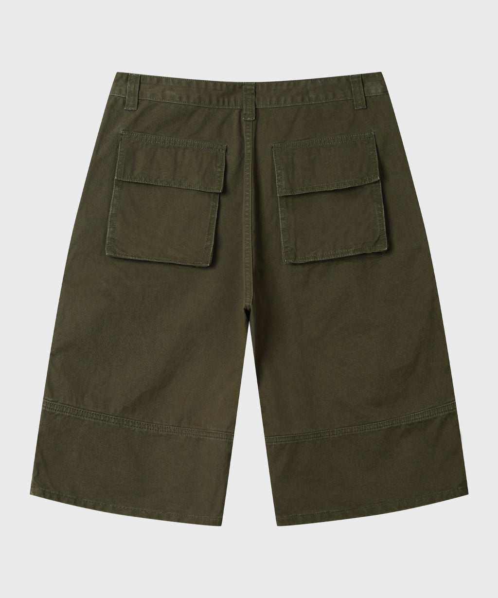 Side Zipper Cargo Bermuda Shorts [Khaki]