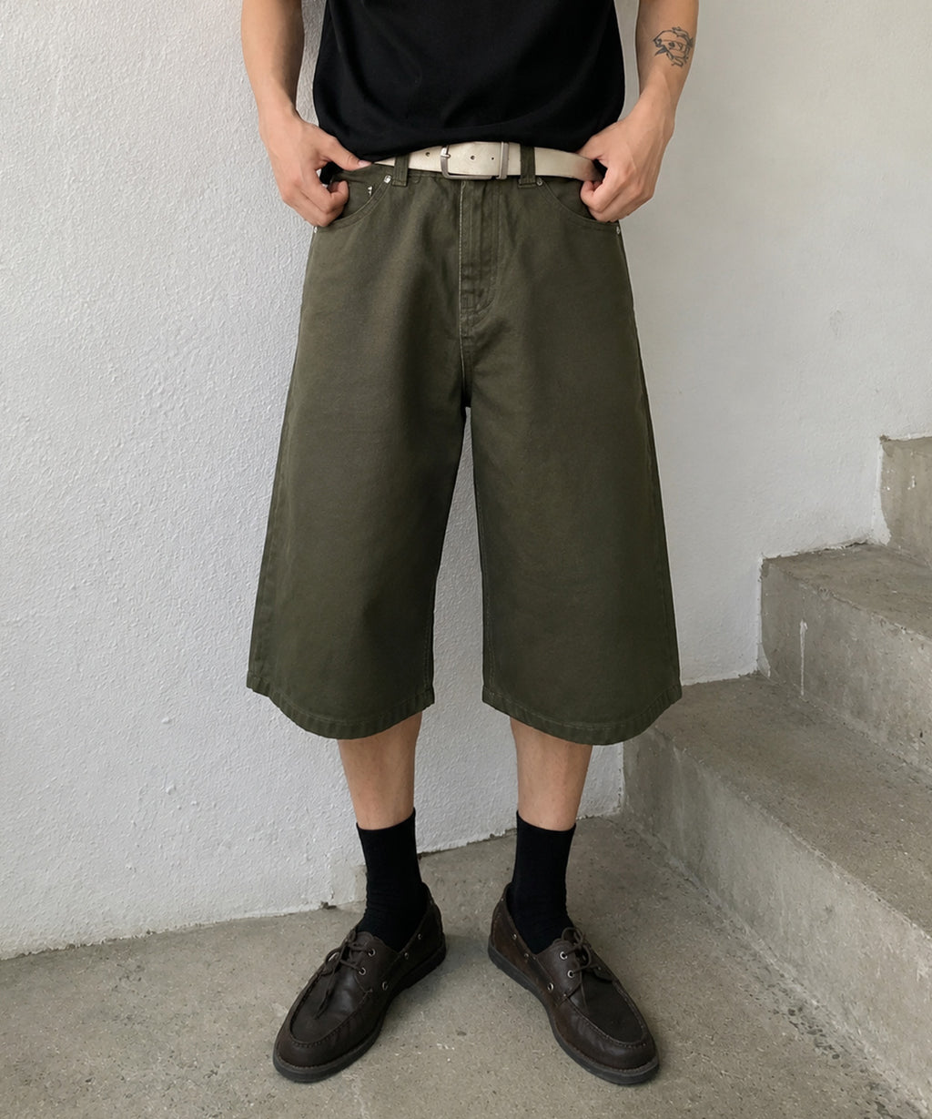 Everyday Bermuda Denim Shorts [Khaki]