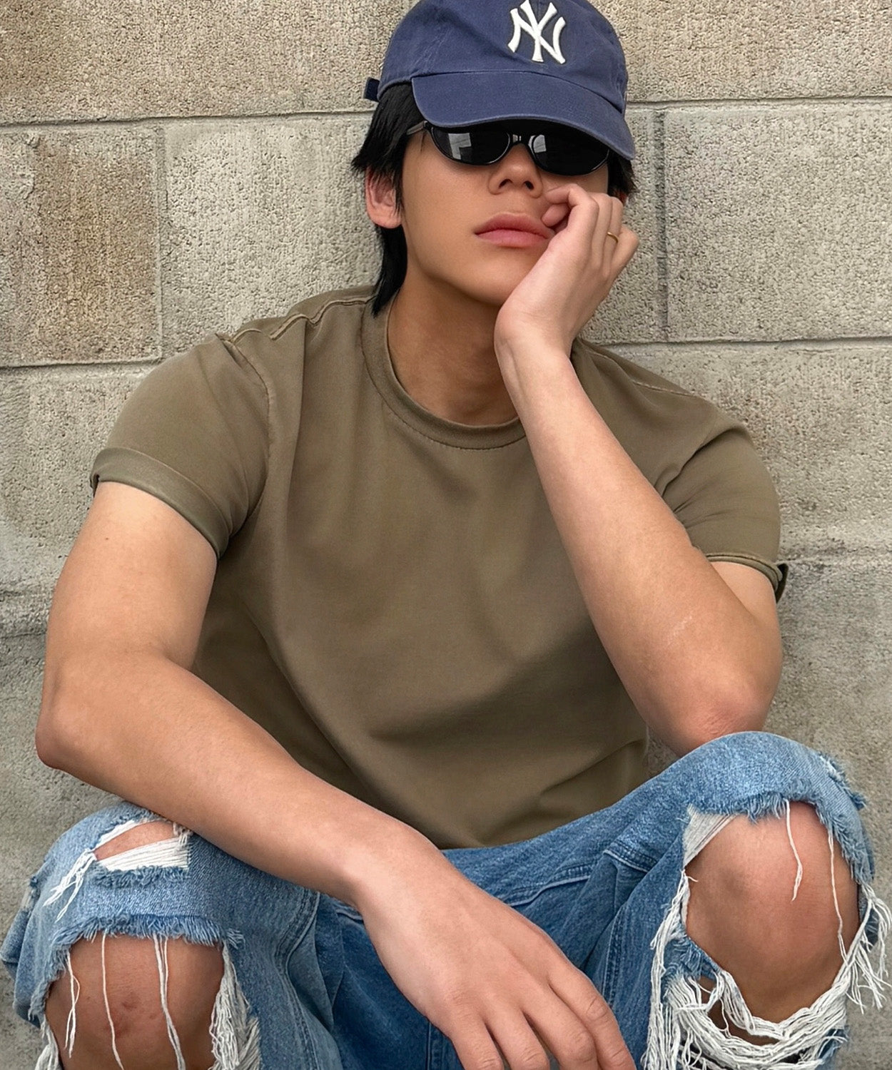 90s Vintage Fit Pigment T-Shirt [Khaki]