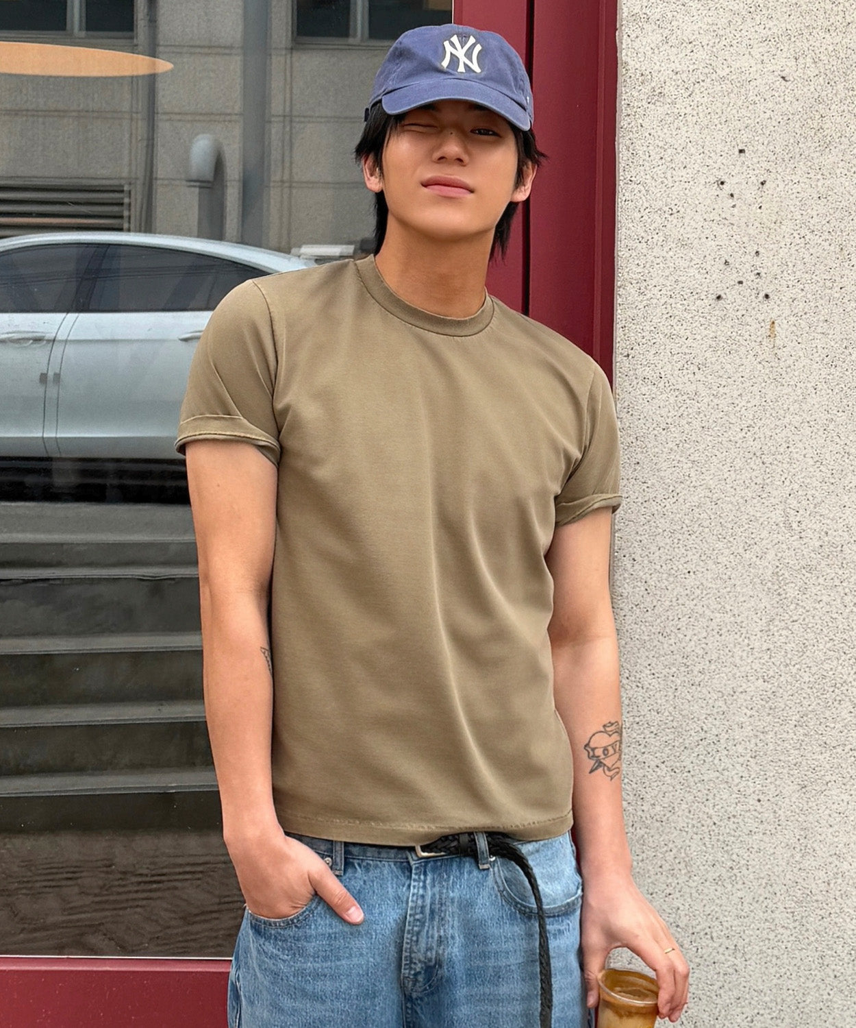 90s Vintage Fit Pigment T-Shirt [Khaki]