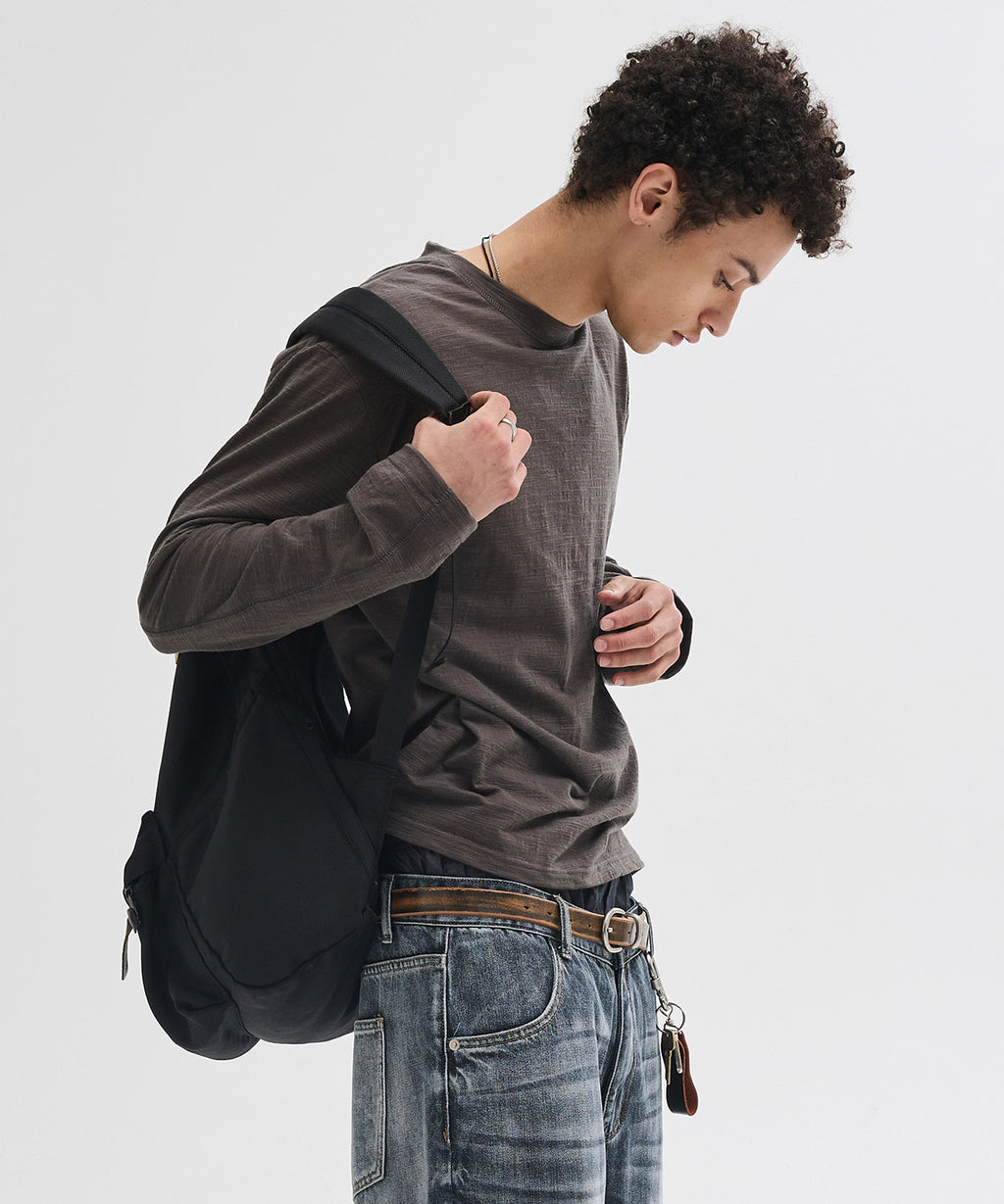 Slub Back Line Long Sleeve T-Shirt [Khaki]